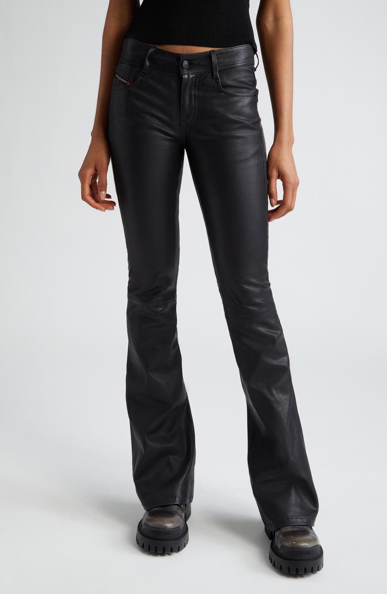DIESEL<sup>®</sup> L-Stellar Stretch Leather Bootcut Trousers, Main, color, 