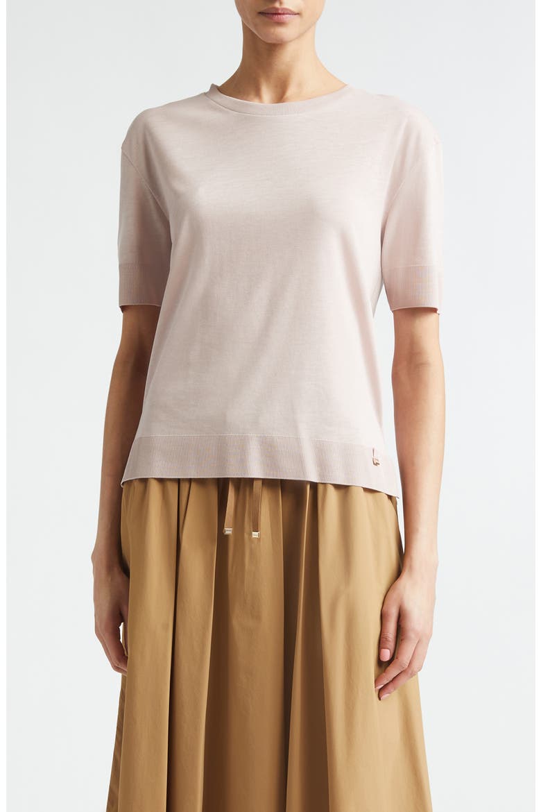 Glam Knit Crewneck T-Shirt, Main, color, 4035 BLUSH