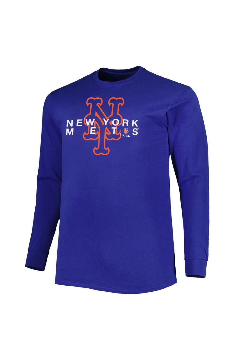 PROFILE Men's Royal New York Mets Big & Tall Long Sleeve T-Shirt, Alternate, color, 