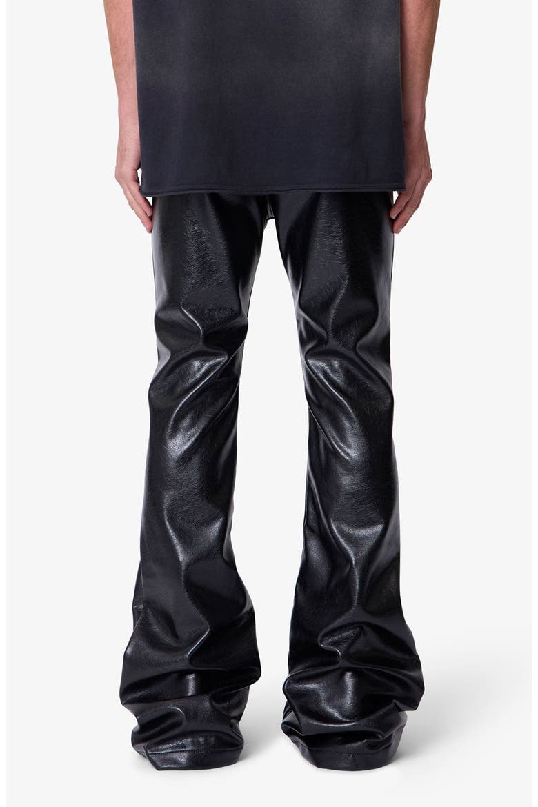Super Stacked Faux Leather Pants, Alternate, color, BLACK