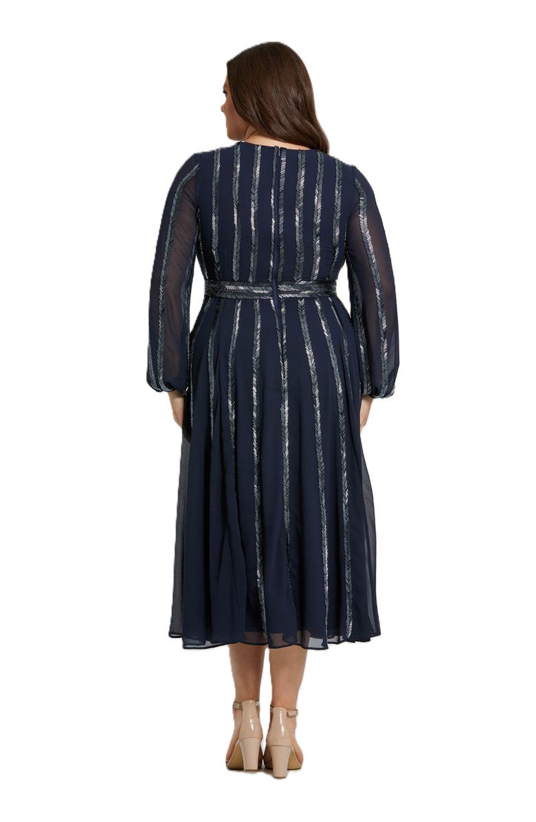 Mac Duggal Long Sheer Sleeve Beaded Dress, Alternate, color, 