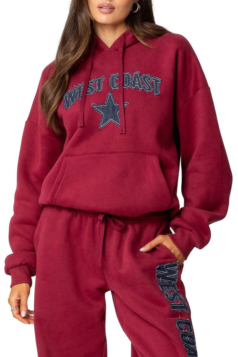 West Coast Hoodie, Main, color, BURGUNDY