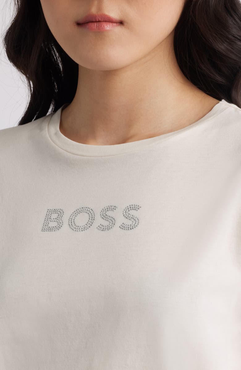 BOSS Orange Rhinestone Embellished Cotton Graphic T-Shirt, Alternate, color, White
