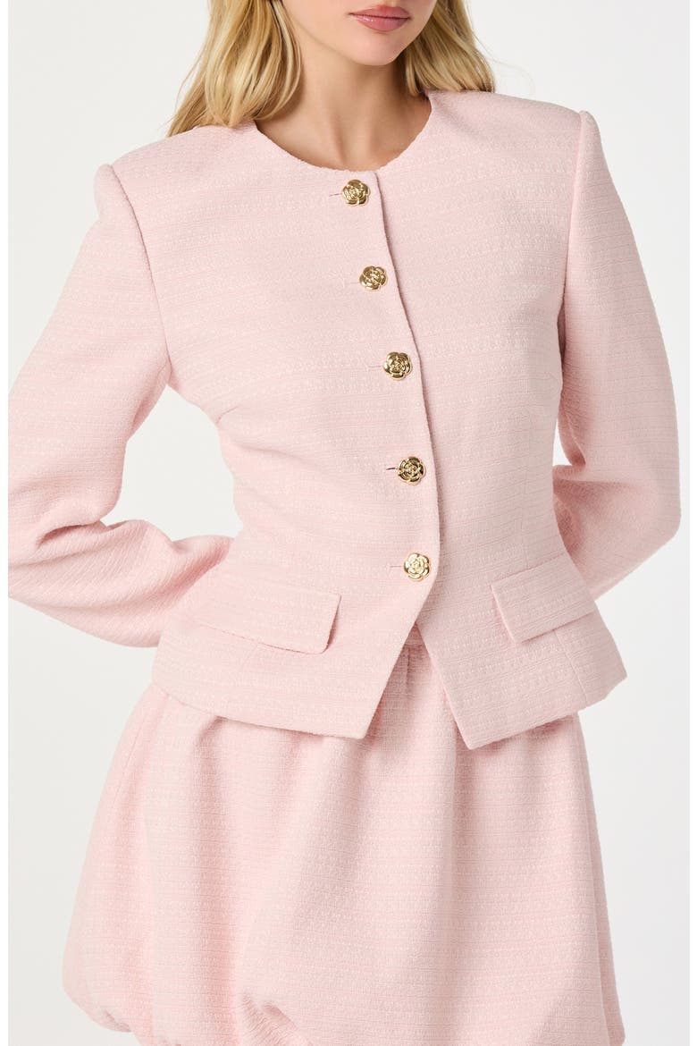 Tweed Fitted Blazer, Main, color, PINK