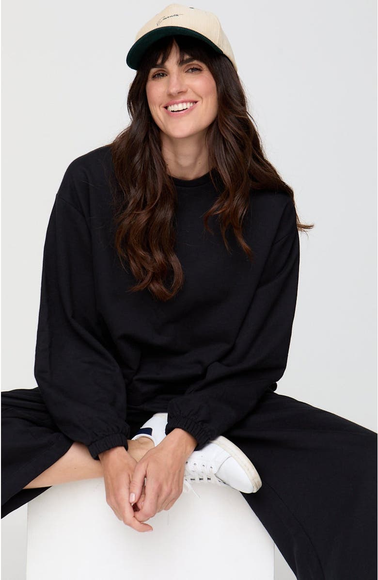 Turtledove London Organic Cotton Ivy Sweatshirt, Alternate, color, Black