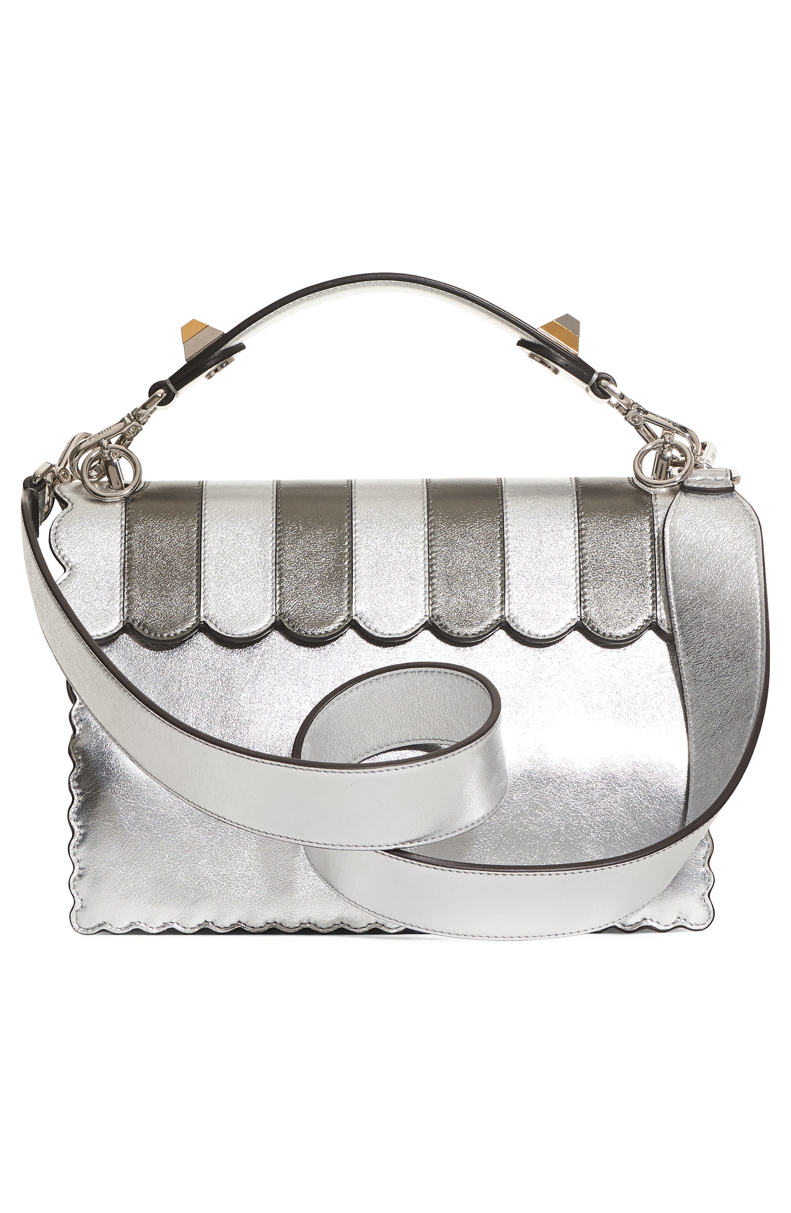 Fendi Kan I Leather Shoulder Bag, Alternate, color, 