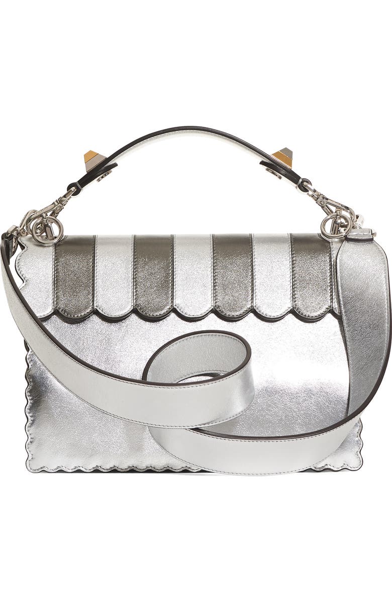 Fendi Kan I Leather Shoulder Bag, Alternate, color,