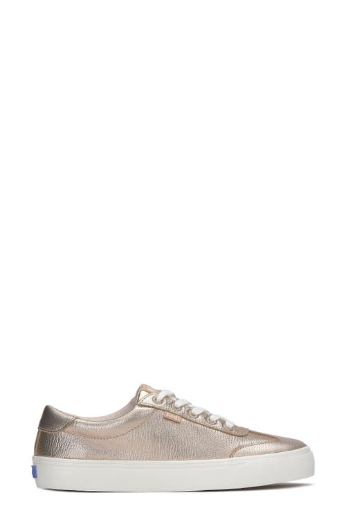 Keds Women's Jump Kick T-toe Metallic Leather Lace Up Leather Sneakers In Gold