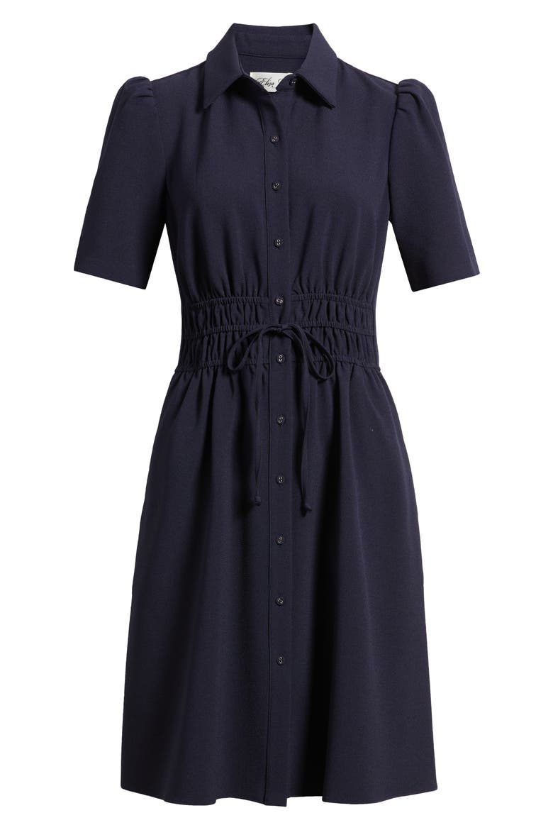 Puff Sleeve Shirtdress, Alternate, color, NAVY