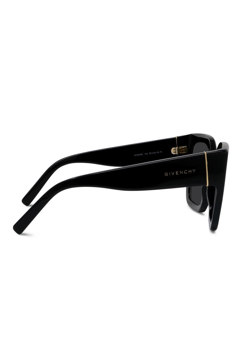 Bold 53mm Square Sunglasses, Alternate, color, SHINY BLACK / SMOKE