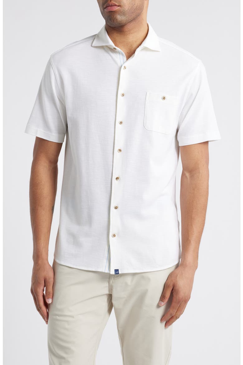 Tasca Short Sleeve Button-Up Shirt, Main, color, WHITE