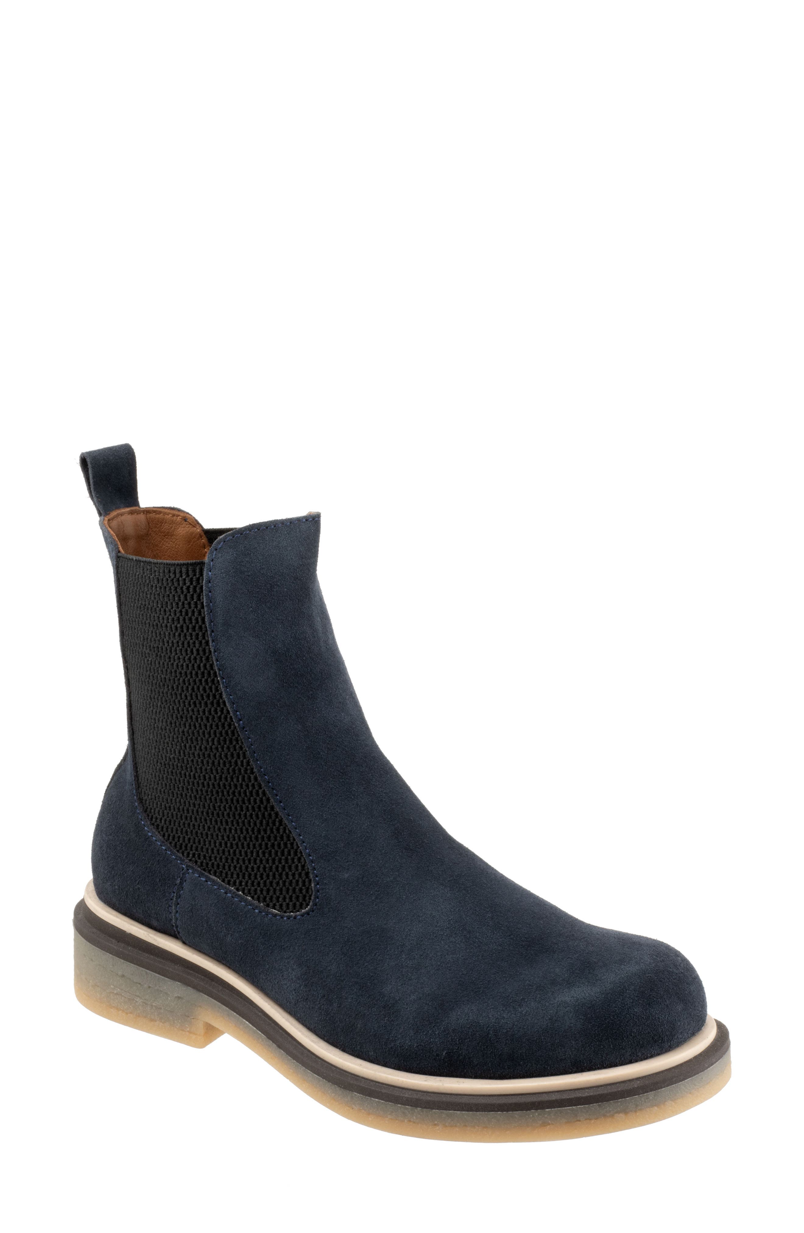 Bueno Wanda Platform Chelsea Boot, Main, color, Navy Suede