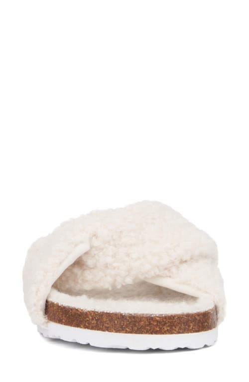Shop Olivia Miller Lana Faux Shearling Sandal In Ivory