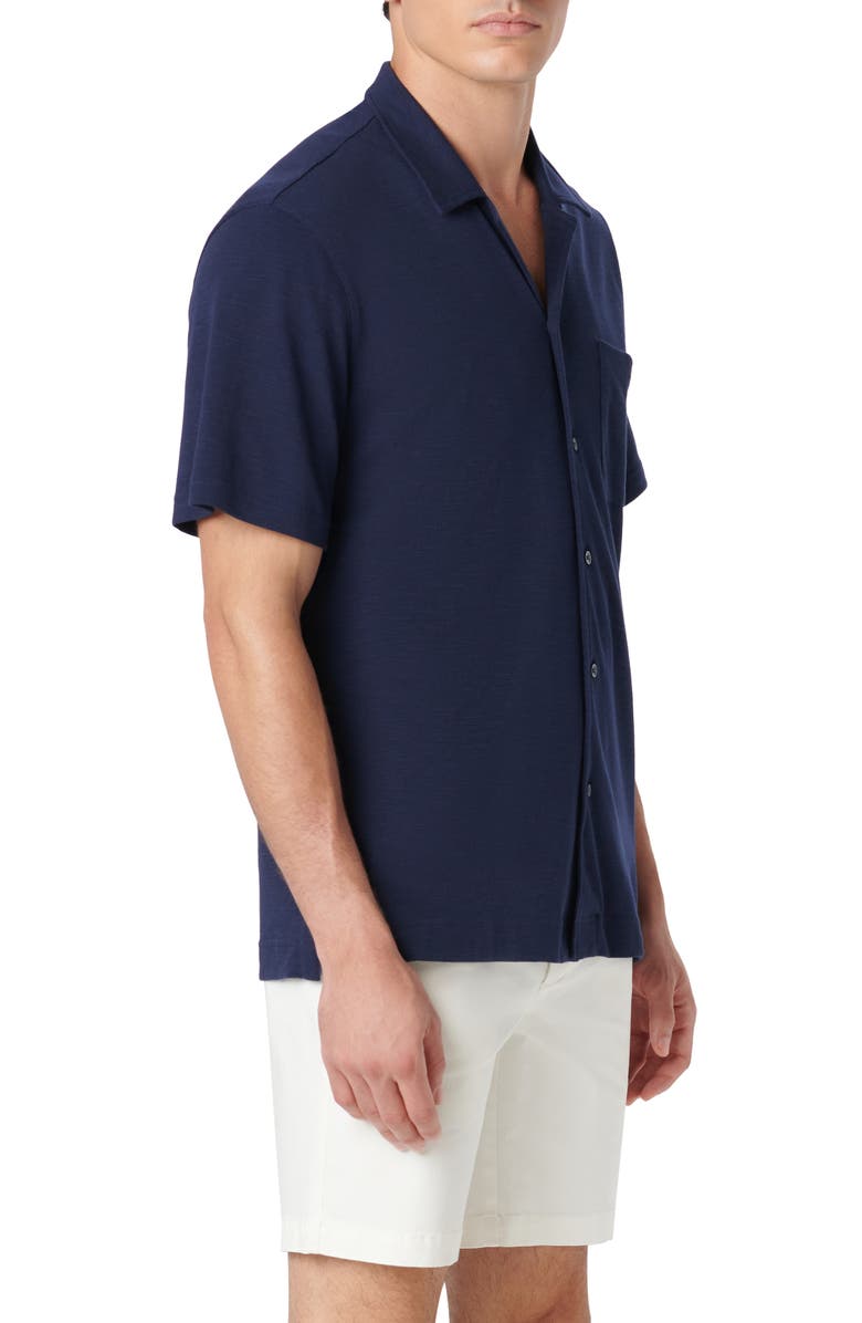Bugatchi Knit Camp Shirt, Alternate, color, Navy