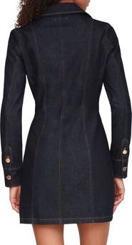 Avec Les Filles Seamed Long Sleeve Denim Minidress