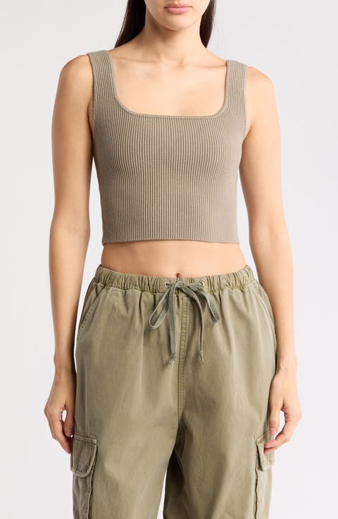 Reversible Rib Crop Sweater Tank