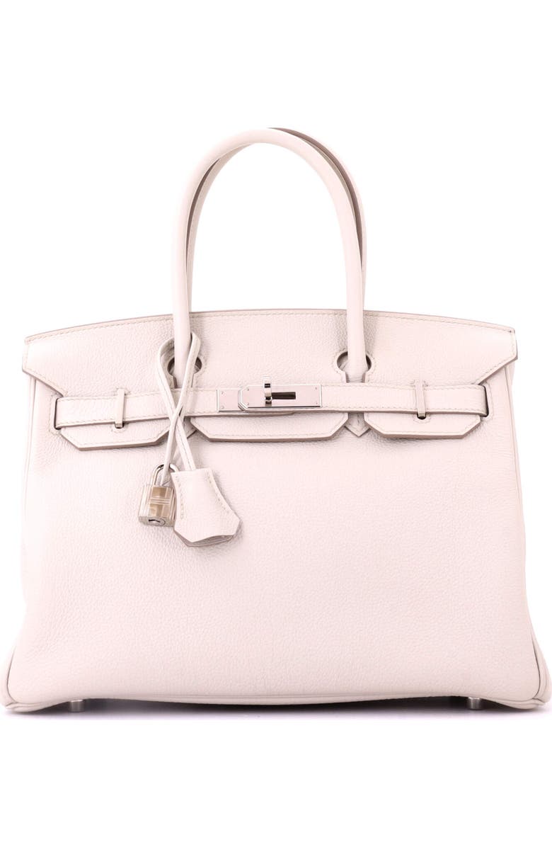 Pre-Owned Hermes Birkin Handbag Light Togo with Palladium Hardware 30, Main, color, Beton