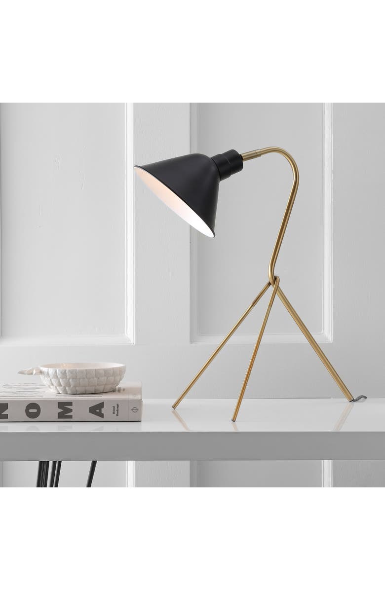 JONATHAN Y Mae 20.25" Brass LED Task Lamp, Brass Gold/Black, Alternate, color, Brass Gold