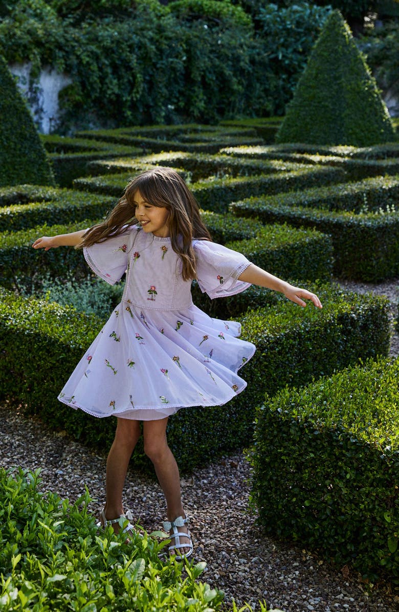 Baker by Ted Baker Kids' Embroidered Tulle Dress, Alternate, color, Purple