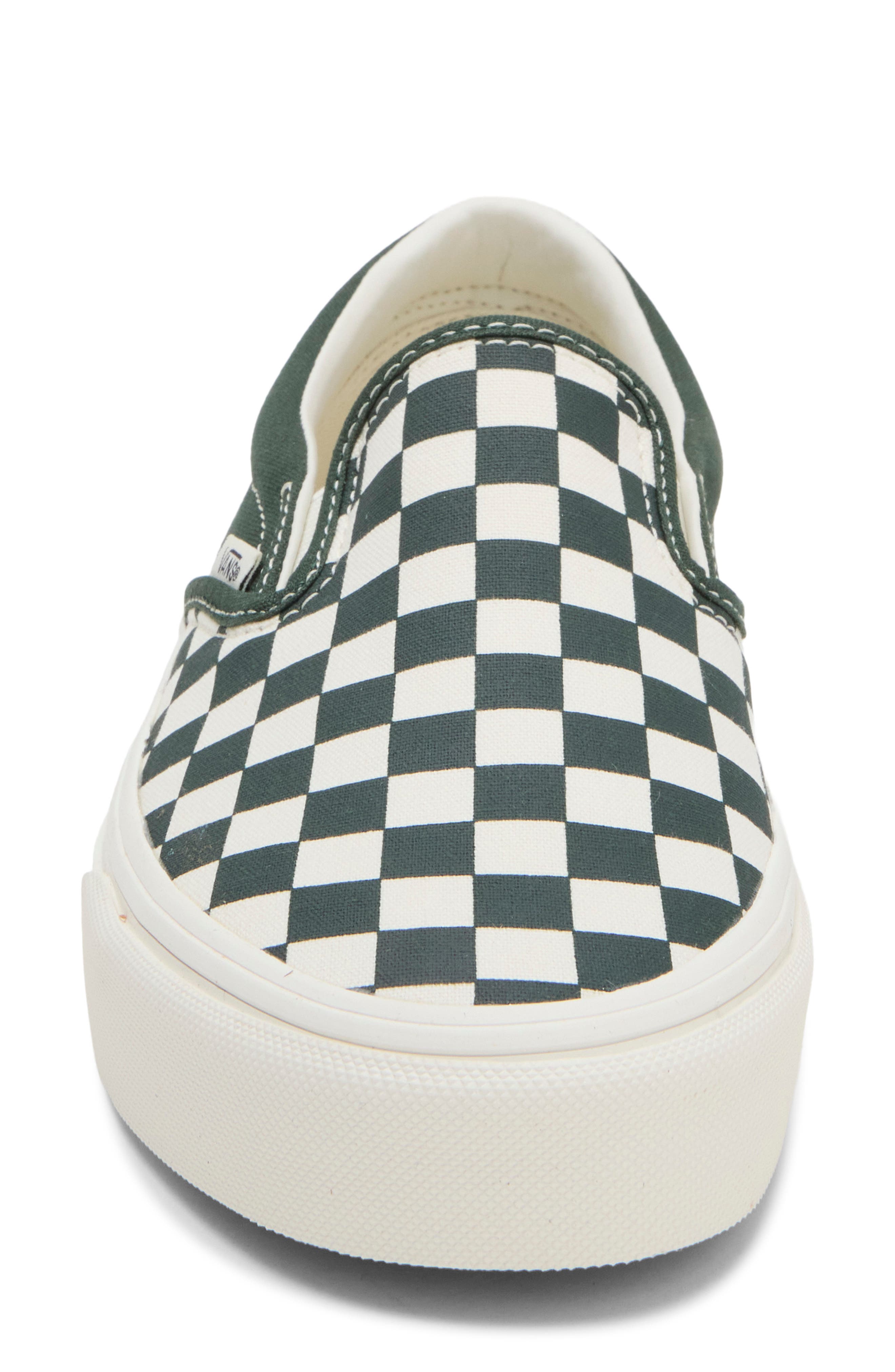 Classic Slip-On Sneaker, Main, color, CHECKERBOARD OIL GREEN