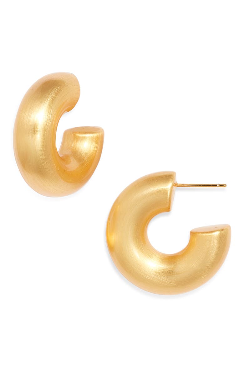 Brushed Chunky Hoop Earrings, Main, color, GOLD
