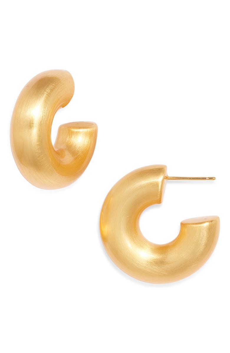 NEST Jewelry Brushed Chunky Hoop Earrings, Main, color, Gold