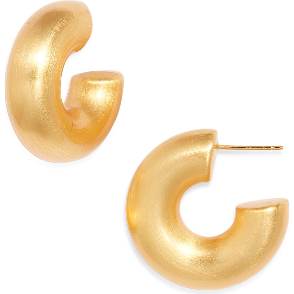 NEST Jewelry Brushed Chunky Hoop Earrings in Gold  product