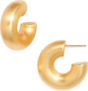 NEST Jewelry Brushed Chunky Hoop Earrings