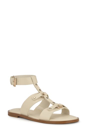 Shop Nine West Jouise Studded Gladiator Sandal In Ivory