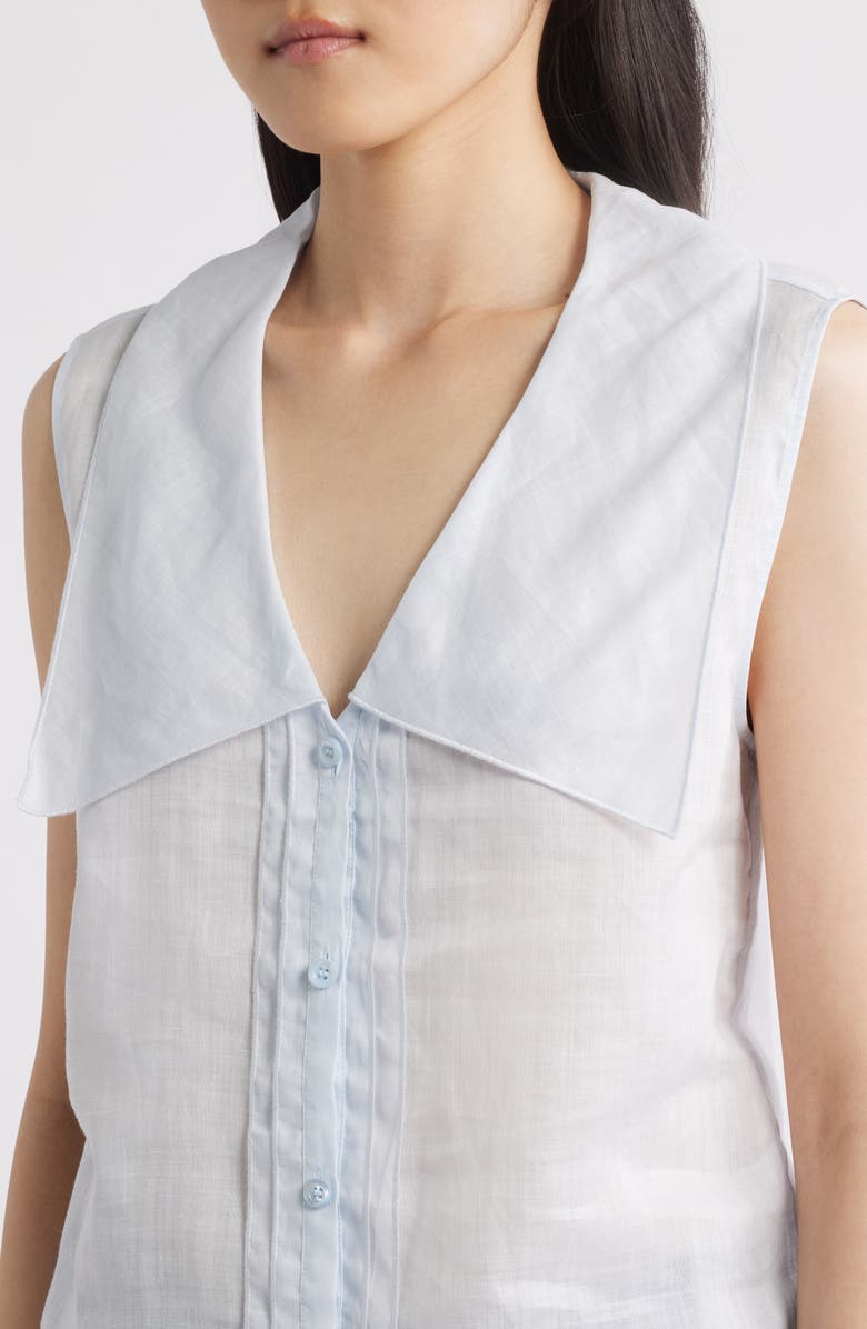 FRAME The Ramie Sailor Sleeveless Shirt, Alternate, color, Powder Blue