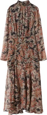 MANGO Paisley Print Ruffle Dress