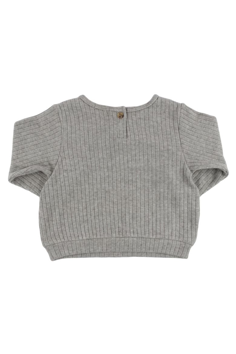Wide Rib Fuzzy Sweater Knit Brooklyn Boxy- Infant, Alternate, color, Heather Grey