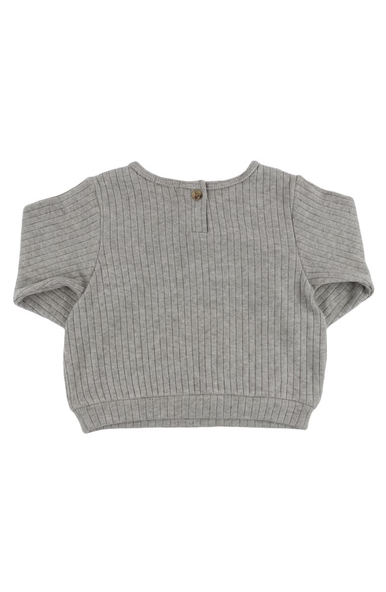 Oh baby! Brand Teddy Bear Face Applique Brooklyn Boxy-Toddler, Little Kid, Alternate, color, Heather Grey