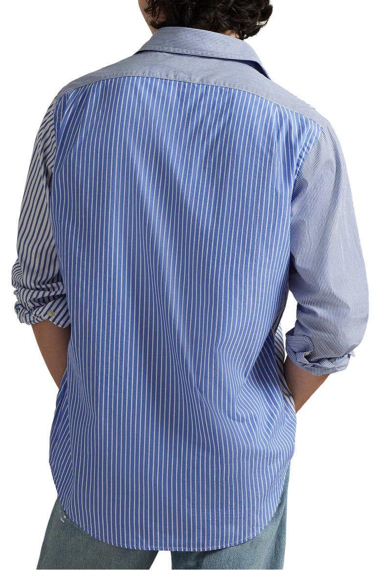 Classic Fit Fun Stripe Cotton Broadcloth Button-Up Shirt, Alternate, color, BLUE FUNSHIRT