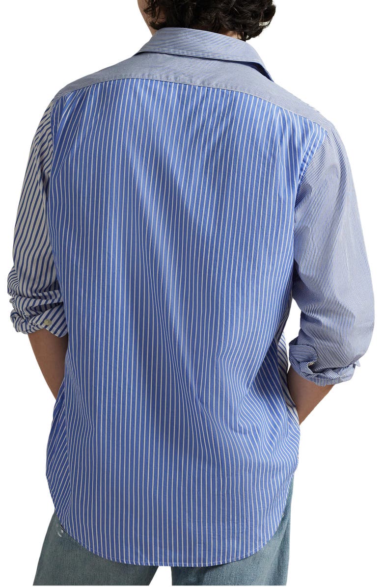 Polo Ralph Lauren Classic Fit Fun Stripe Cotton Broadcloth Button-Up Shirt, Alternate, color, Blue Funshirt