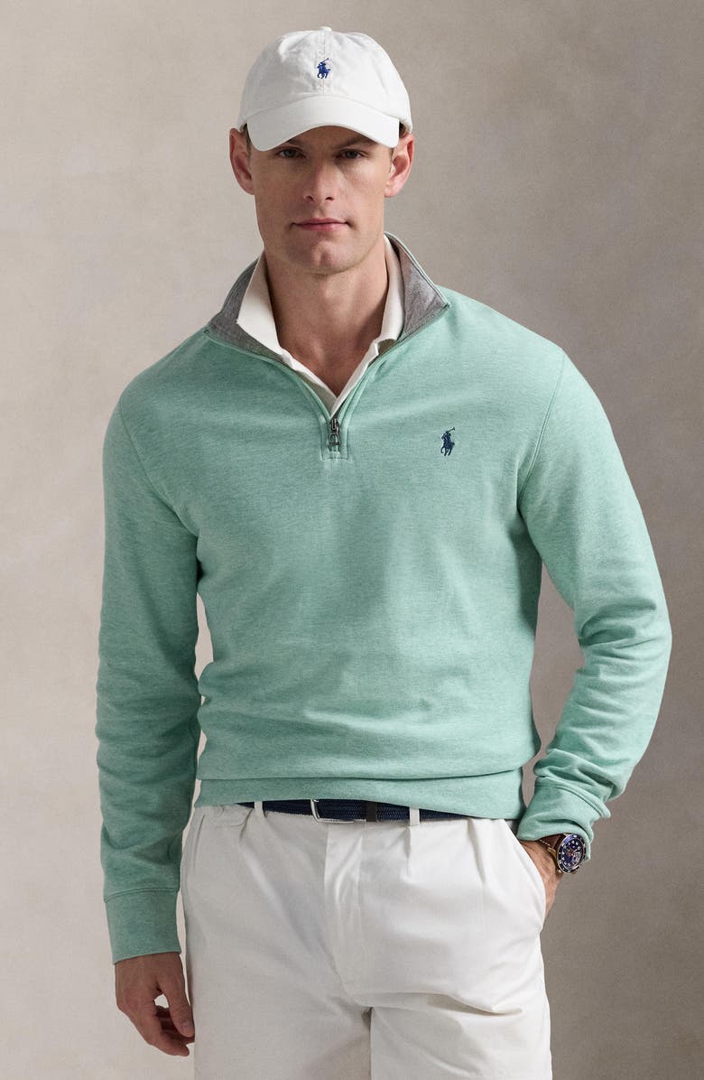 Polo Ralph Lauren Luxury Jersey Quarter Zip Pullover, Alternate, color, 