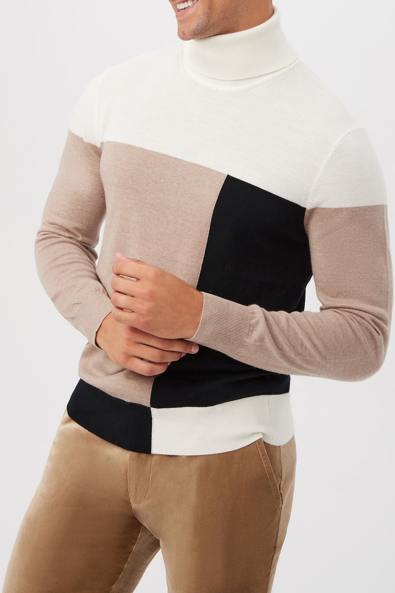 Free Turtle Filter Pattern MR TURK Callisto Color Block Turtle Neck Sweater (Men) | Nordstrom