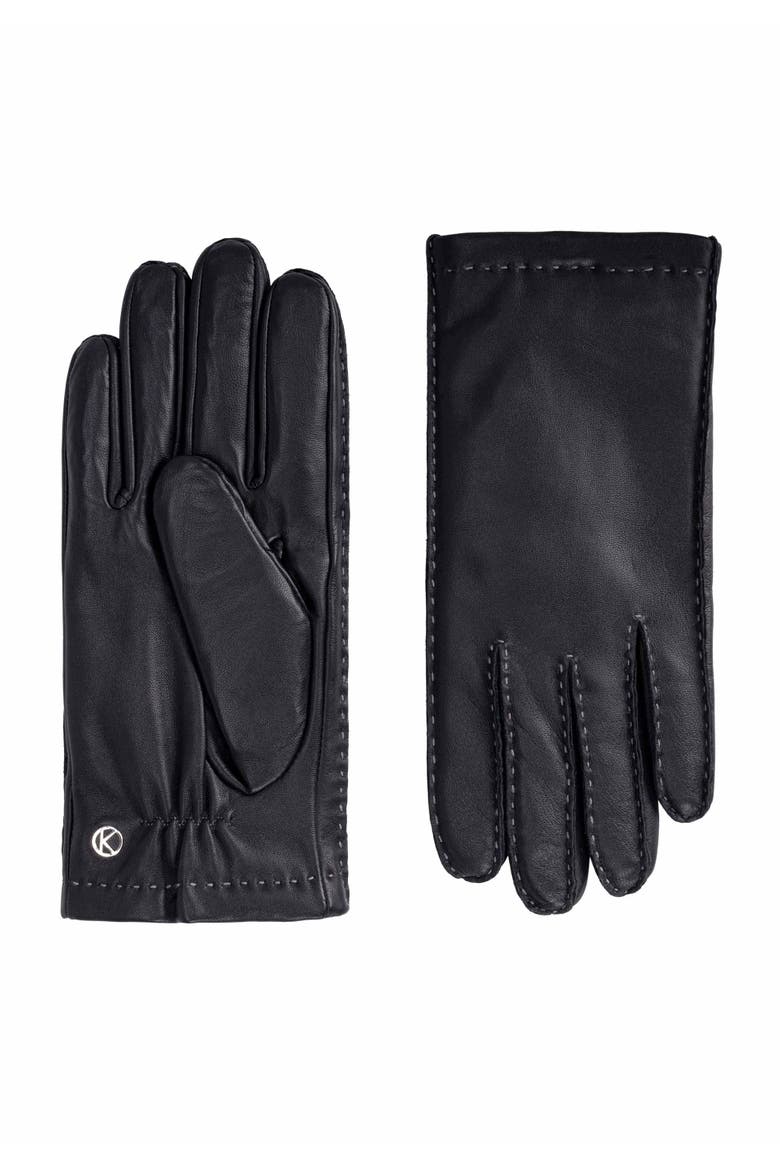 Hand-sewn Premium Lamb Leather Touchscreen Gloves, Alternate, color, black