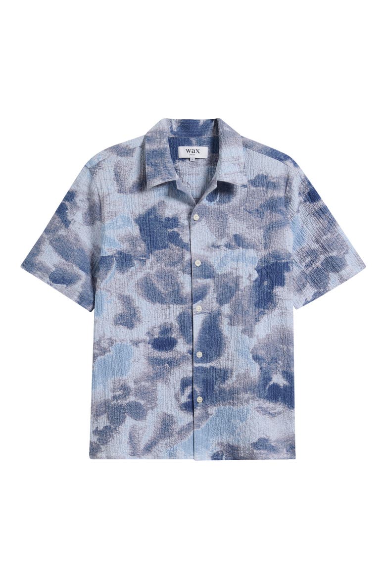 Didcot Watercolor Stretch Cotton Button-Up Shirt, Main, color, BLUE