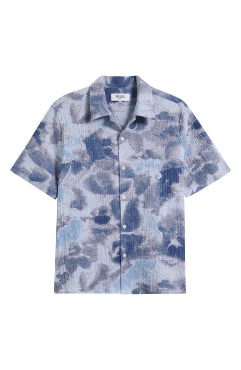 Didcot Watercolor Stretch Cotton Button-Up Shirt