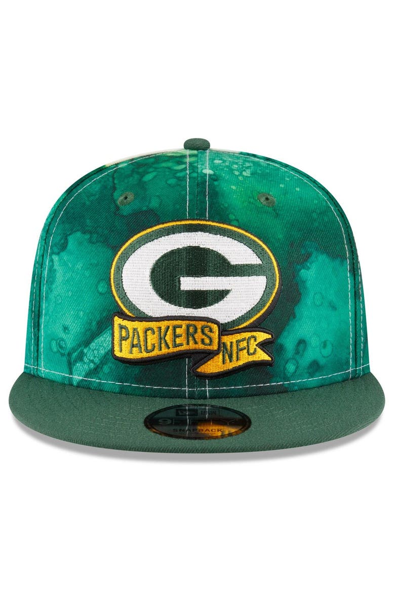 New Era Men's New Era  Green Bay Packers 2022 Sideline 9FIFTY Ink Dye Snapback Hat, Alternate, color, 