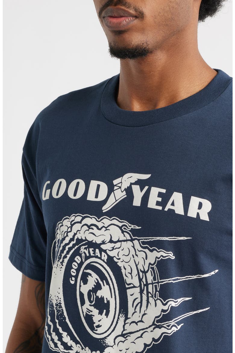 x Goodyear Cheater Slick Cotton Graphic T-Shirt, Alternate, color, NAVY