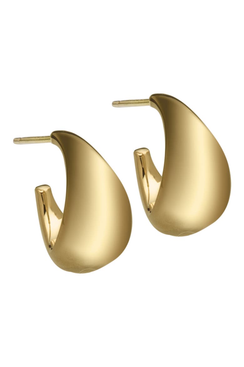 Shira Hoop Earrings, Main, color, 14K YELLOW GOLD PLATED SILVER