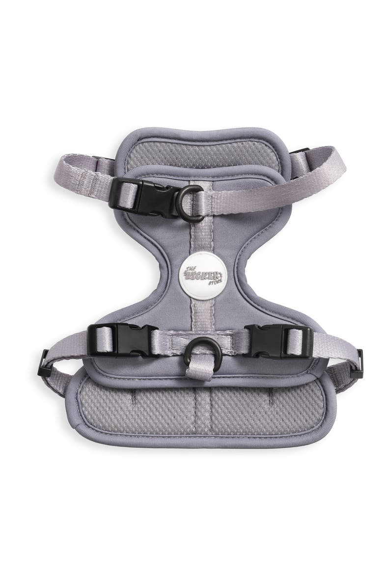 Arlo Adjustable Soft Padded No Pull Pet Harness with 3 Buckles and 3 Leash Clips, Main, color, Gray
