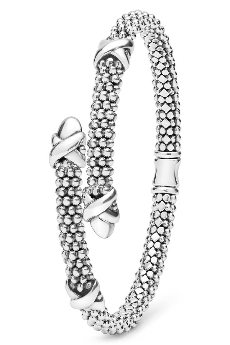 Embrace Caviar Versa Bypass Bracelet, Alternate, color, SILVER