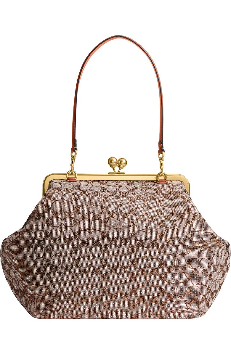 COACH LARGE KISSLOCK FRAME BAG IN CRYSTAL SIGNATURE JACQUARD, Alternate, color,