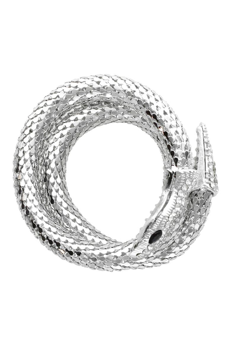 Snake Eyes Coil Bracelet, Alternate, color, SILVER / BLACK / CLEAR