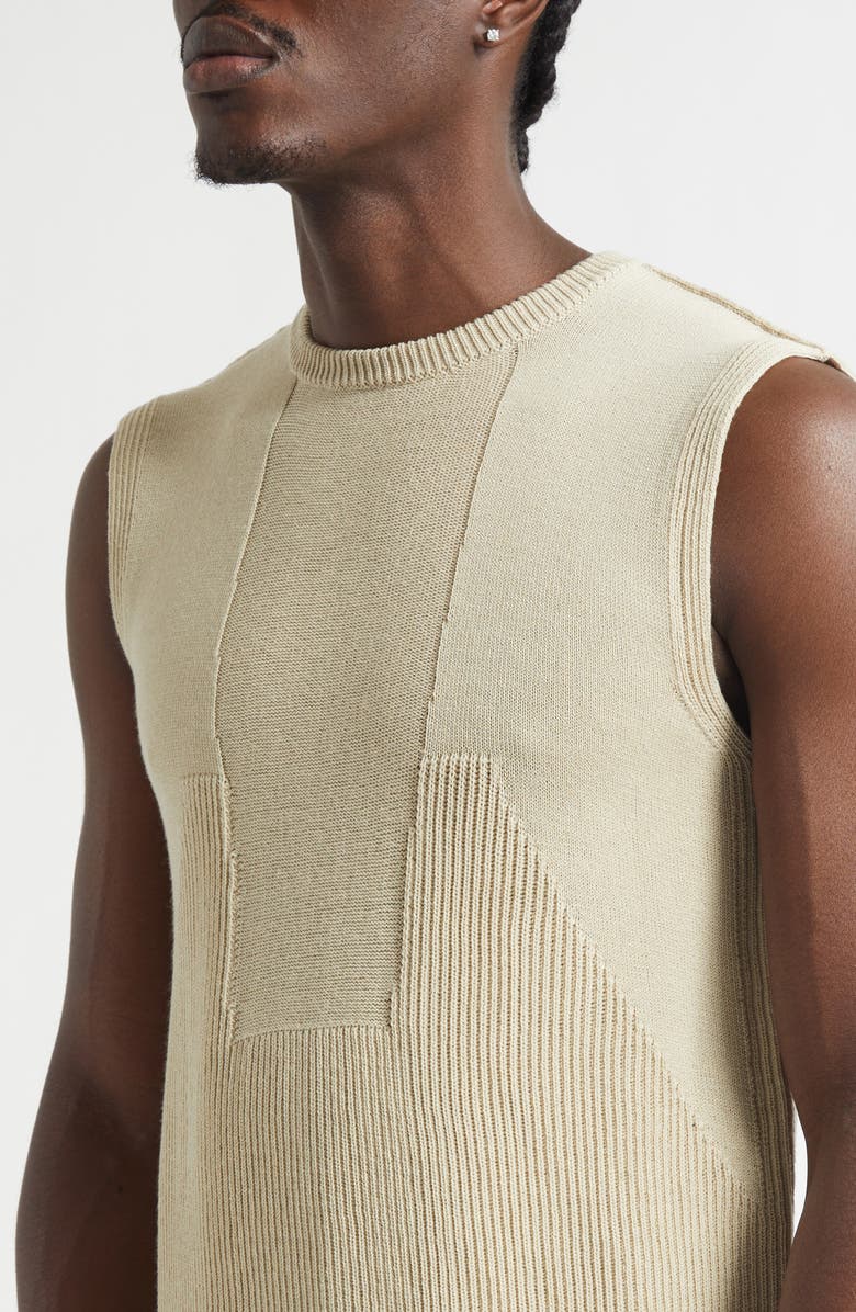Rick Owens Virgin Wool Rib Sweater Tank, Alternate, color, Sand