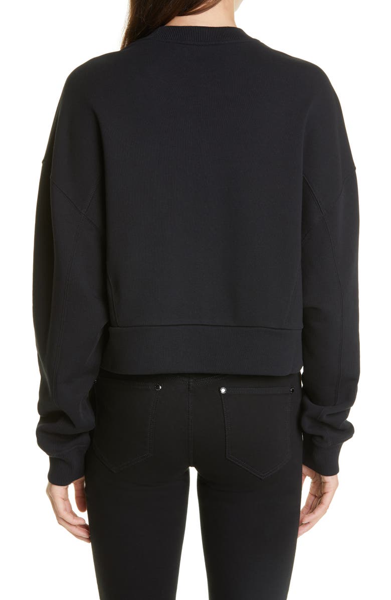 Givenchy Logo Graphic Crop Cotton Sweatshirt, Alternate, color, 