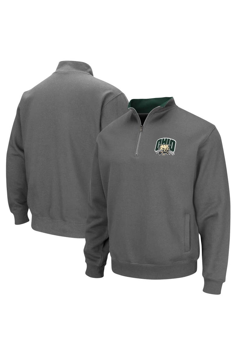 Men's Colosseum Charcoal Ohio Bobcats Tortugas Logo Quarter-Zip Jacket, Alternate, color, Charcoal